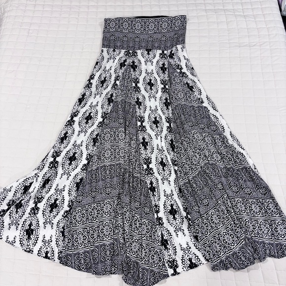 Free People Women Of The Water Maxi Dress Bandeau Black White Boho Small/Medium - Picture 3 of 12